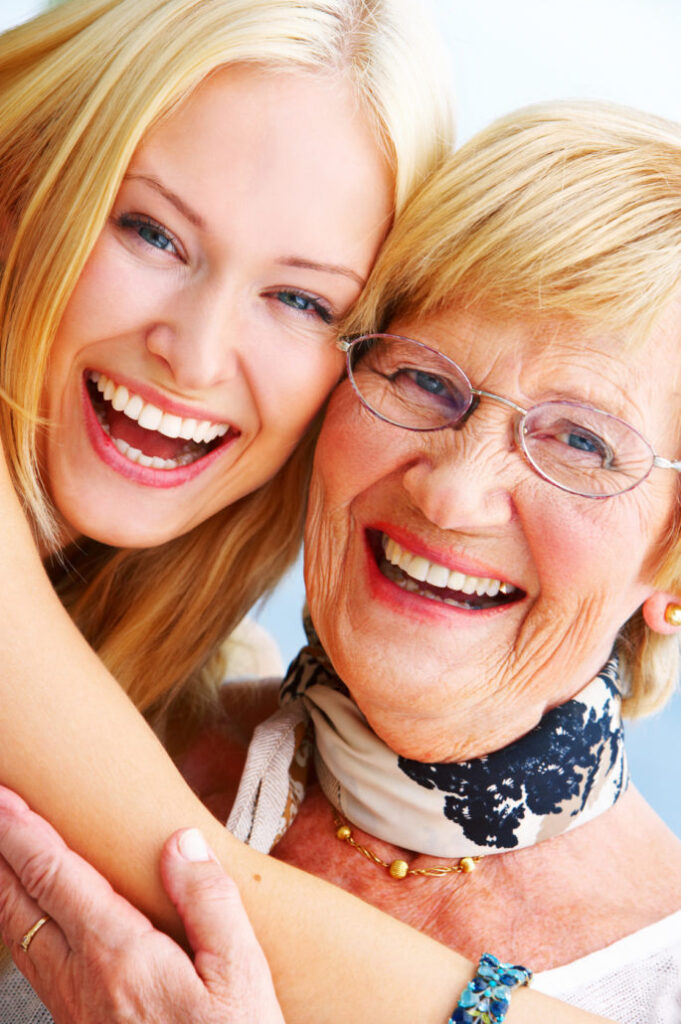 Grandparent and daughter